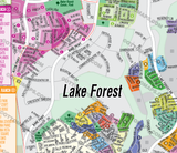 Lake Forest Map - PDF, editable, royalty free