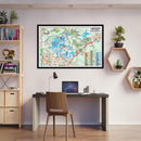 Lakeside Map, San Diego County, CA - POSTER PRINTS - with frame