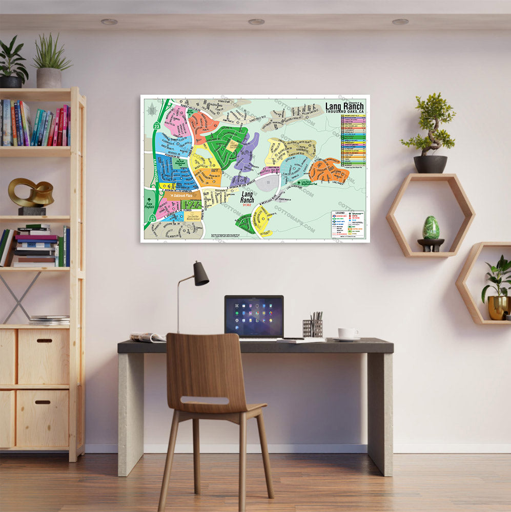 Lang Ranch Map, Thousand Oaks, Ventura County, CA - POSTER PRINTS