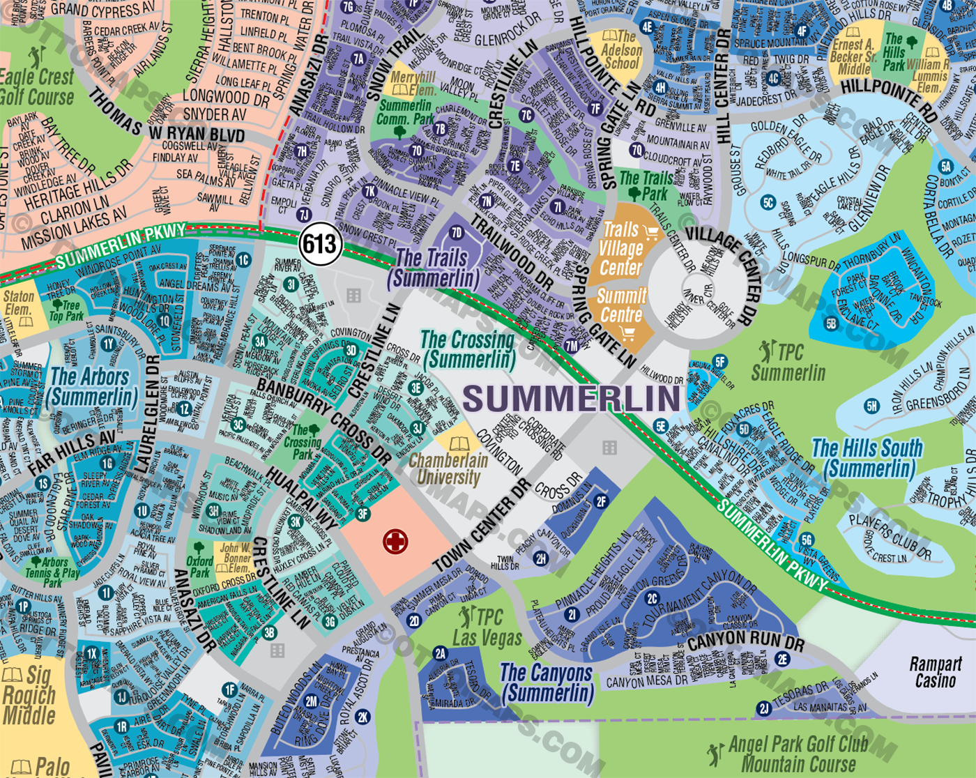 Summerlin, Las Vegas, NV - FILES - PDF and AI, editable, vector, royalty free