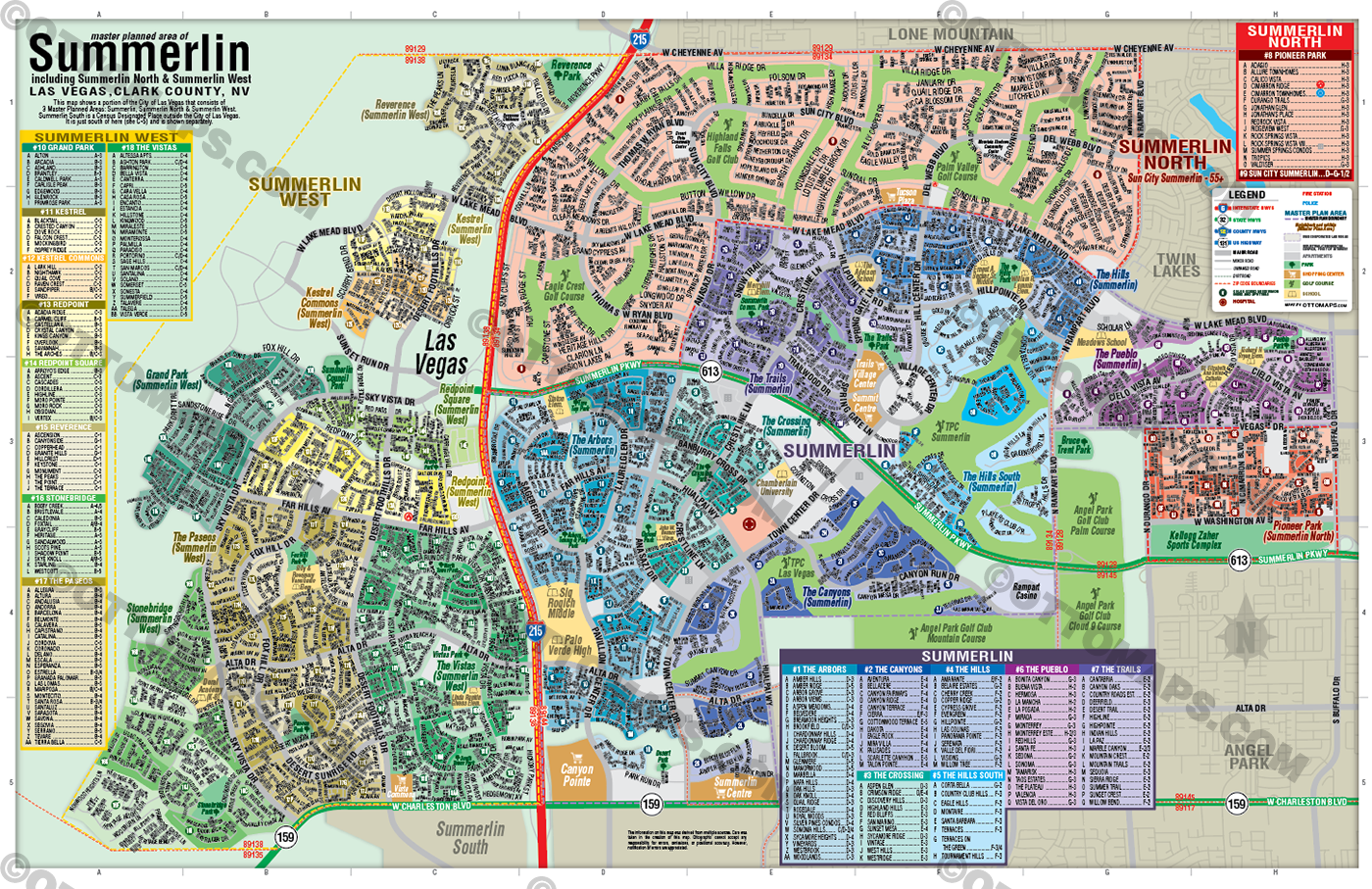 Summerlin, Las Vegas, NV - FILES - PDF and AI, editable, vector, royalty free