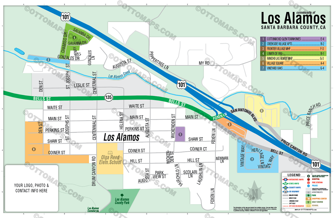 Los Alamos Map, Santa Barbara County, CA - FILES - PDF and Adobe Illustrator Files