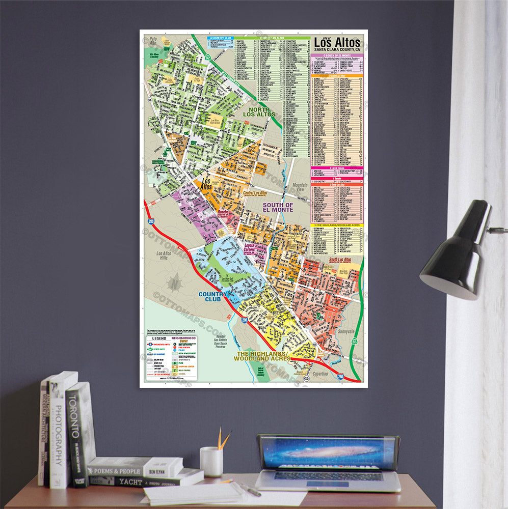 Los Altos Map with Subdivisions, Napa County, CA - POSTER PRINTS