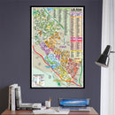 Los Altos Map with Subdivisions, Napa County, CA - POSTER PRINTS - with frame
