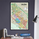 Los Altos Map with Neighborhoods, Napa County, CA - POSTER PRINTS - with frame