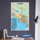 Los Angeles County Map - Cities Colorized (No Zip Codes) - POSTER PRINTS