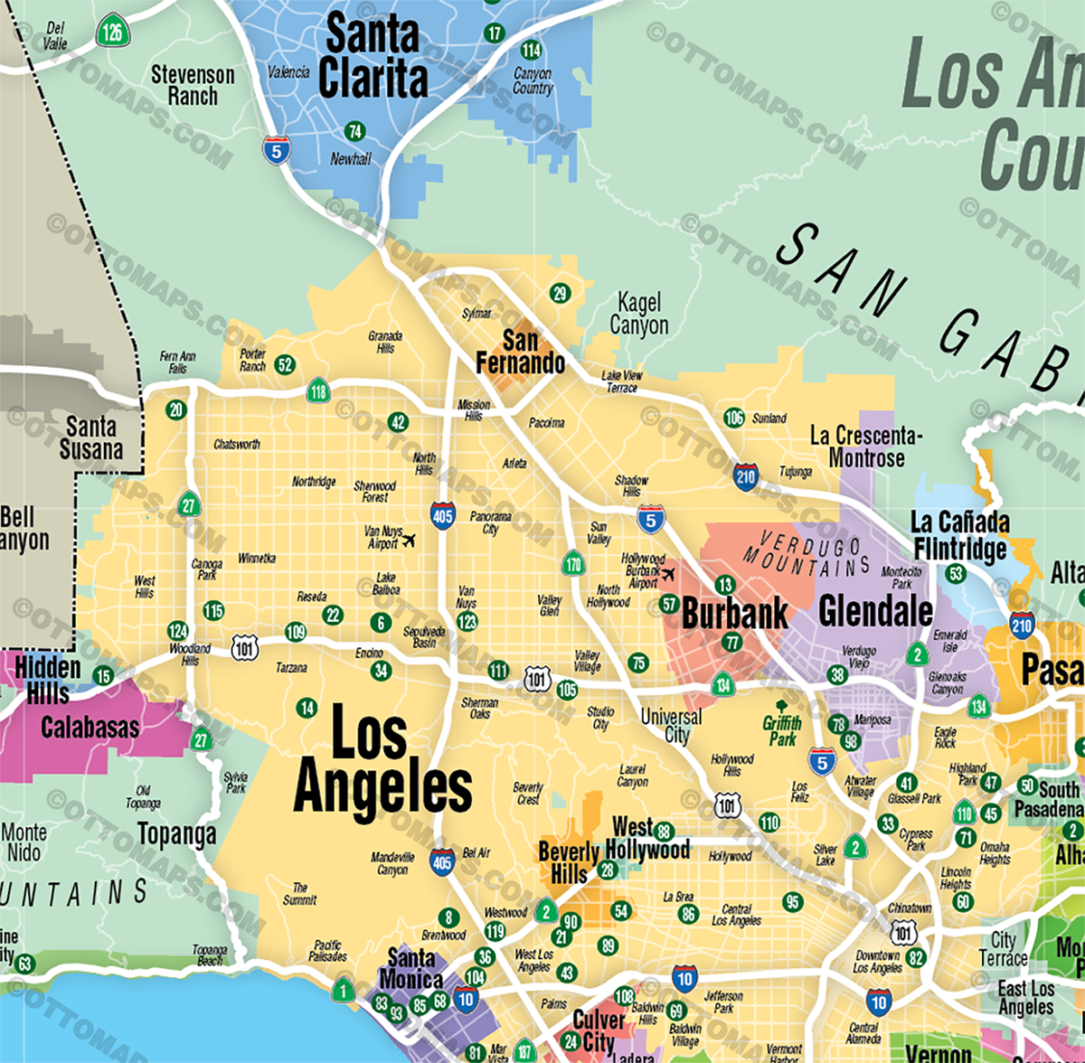 Los Angeles County Pickleball Map - FILES - PDF and Adobe Illustrator - zoom