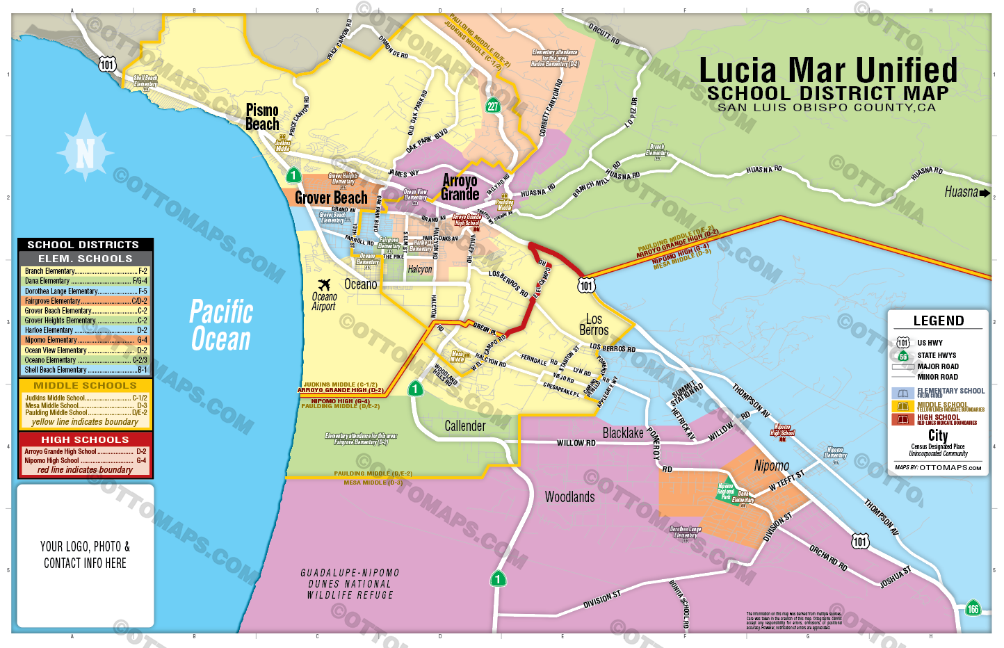 Lucia Mar Unified School District Map, San Luis Obispo County, CA - FILES - PDF and Adobe Illustrator