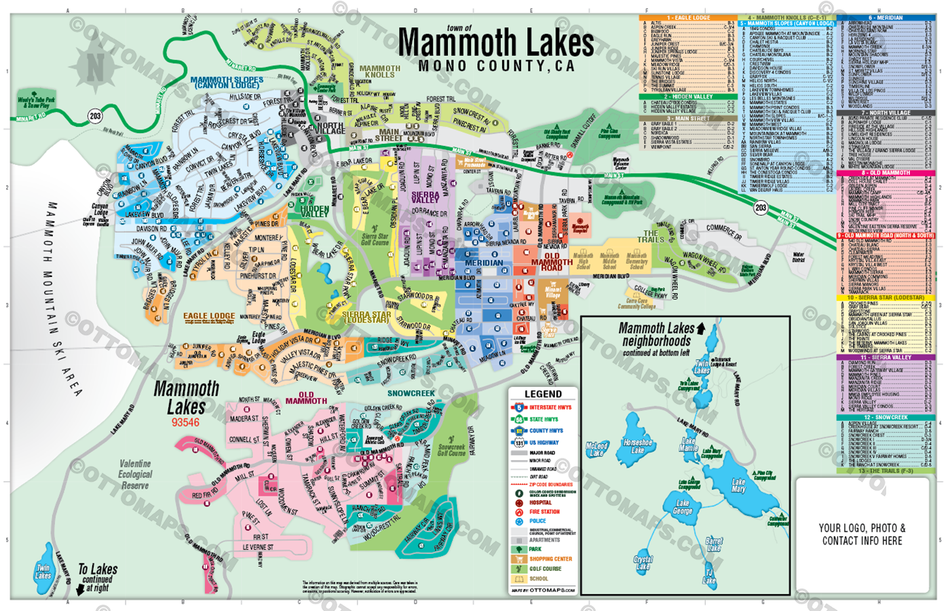 Mammoth Lakes Map, Mono County, CA - FILES - PDF and Adobe Illustrator ...