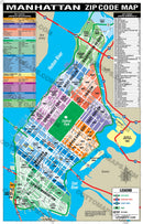 Manhattan Zip Code Map - Neighborhoods colorized - FILES - PDF and AI Files, editable, vector, royalty free