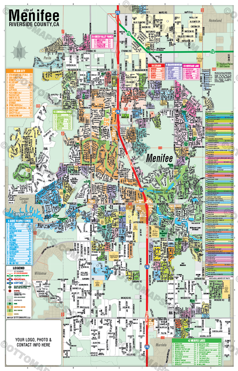 Menifee Map, Riverside County, CA - FILES - PDF and Adobe Illustrator