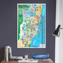 Miami Dade (northern) and Broward County (southern) Map - POSTER PRINTS