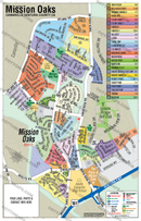 Mission Oaks Map, Camarillo, Ventura County - FILES - PDF and AI, editable, vector, royalty free
