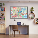 Mission Valley Map including Linda Vista, Morena and Serra Mesa - POSTER PRINTS - with frame