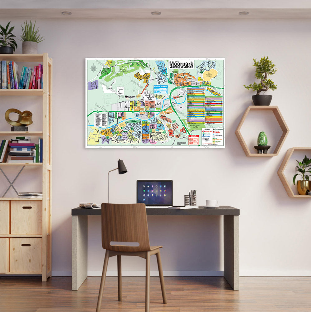 Moorpark Map, Ventura County, CA - POSTER PRINTS