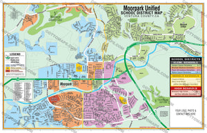 Moorpark Unified School District Map, Ventura County - PDF, editable, royalty free