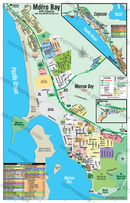 Morro Bay Map with Cayucos, San Luis Obispo County, CA - POSTER PRINTS