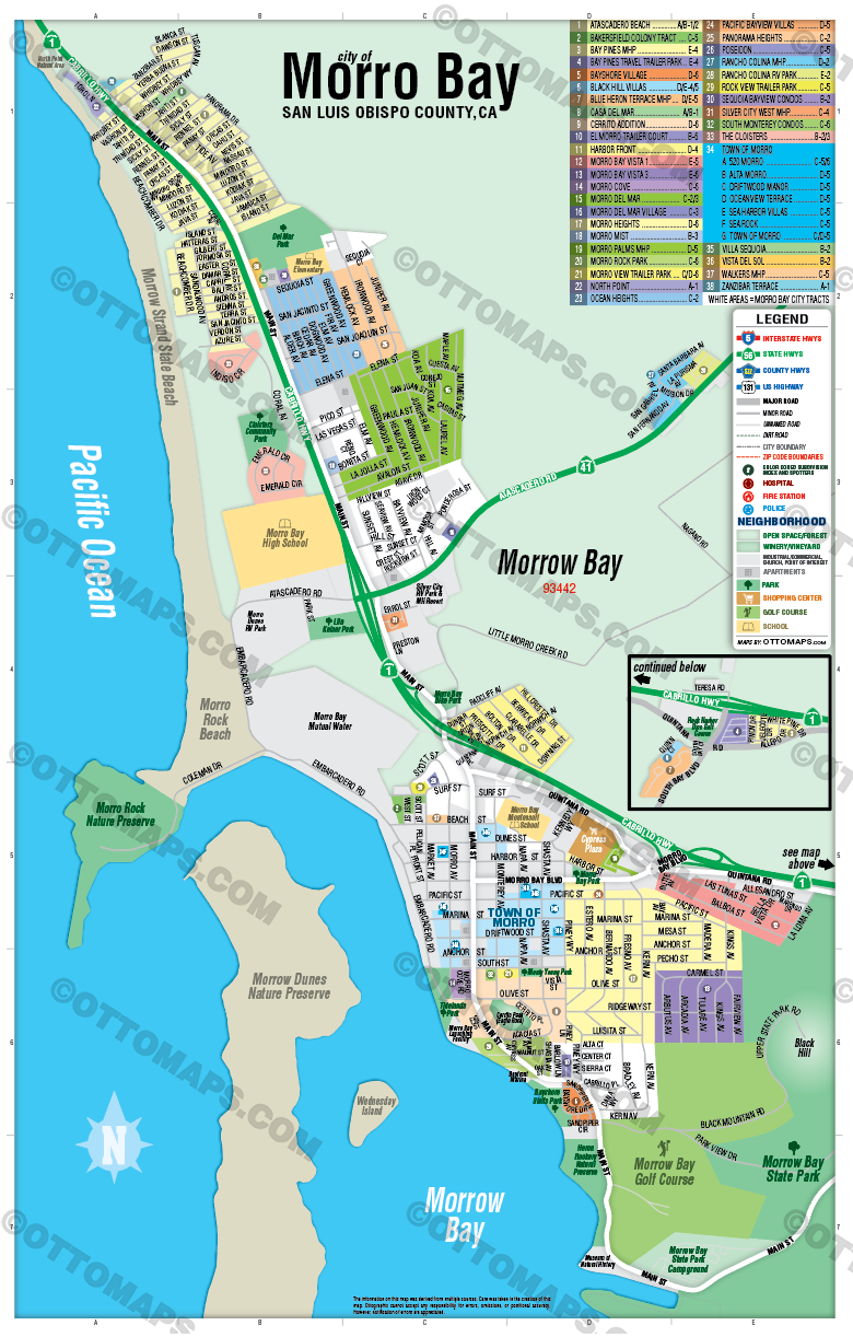 Morro Bay, San Luis Obispo County, CA - FILES - PDF and Adobe Illustrator - no box