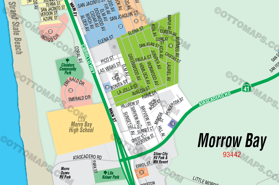 Morro Bay, San Luis Obispo County, CA - FILES - PDF and Adobe Illustrator - zoom