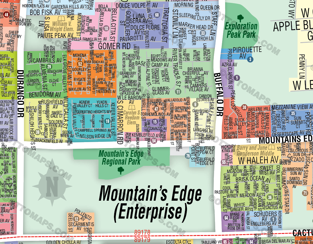 Mountains Edge - Enterprise Map, Clark County, NV - FILES - PDF and Adobe Illustrator - zoom