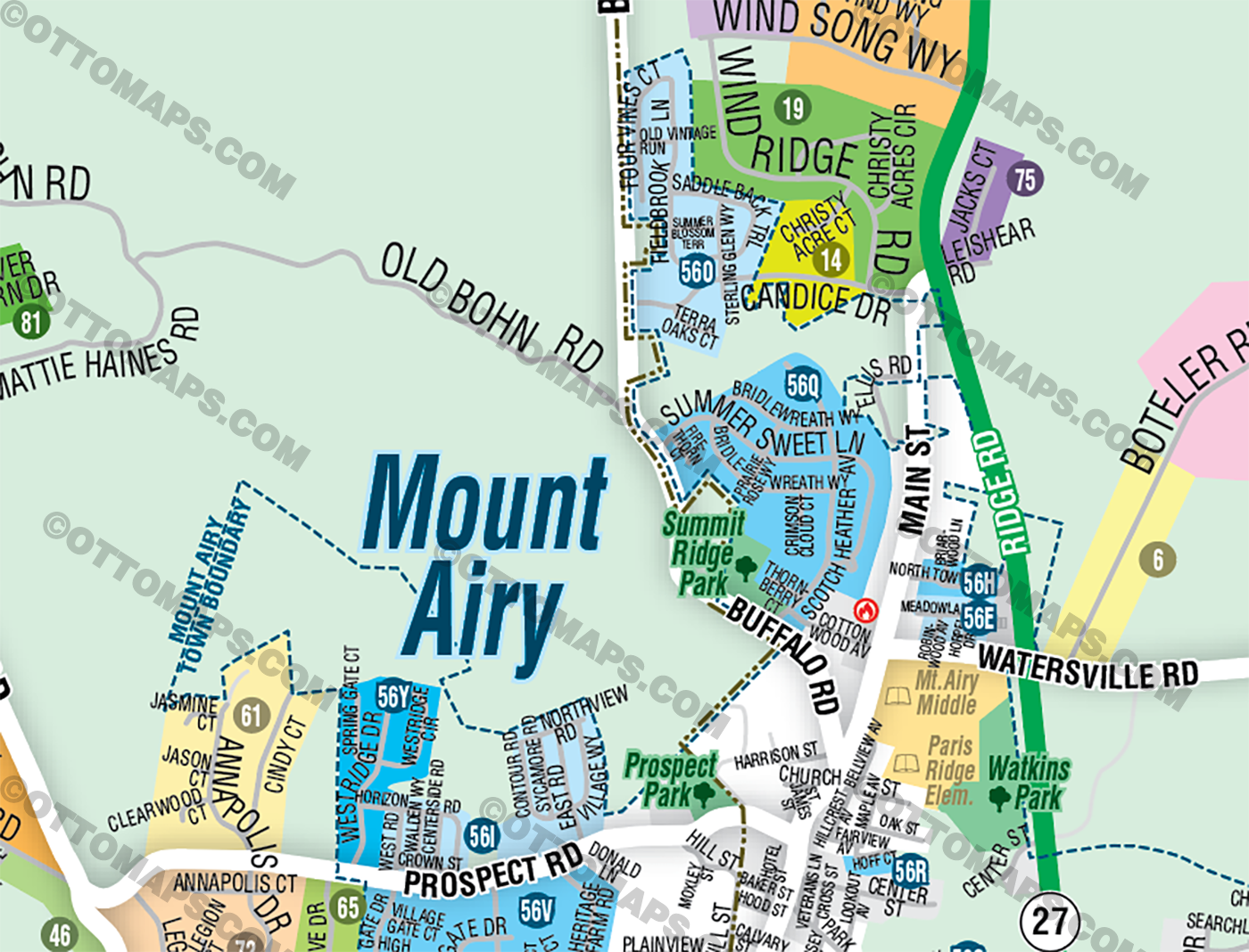 Mt Airy Map, Frederick County, MD - FILES - PDF and AI Files, editable, vector, royalty free
