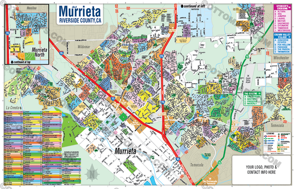 Murrieta Map - PDF, editable, royalty free