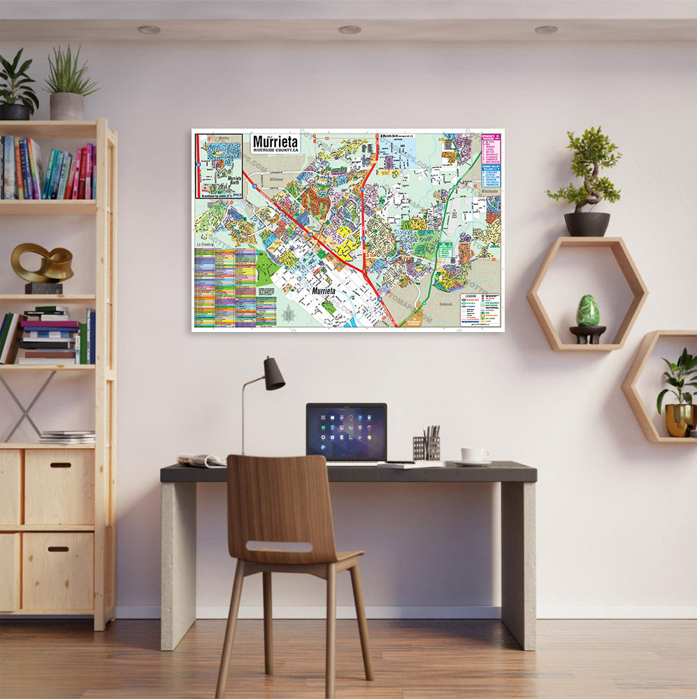 Murrieta Map, Riverside County, CA - POSTER PRINTS
