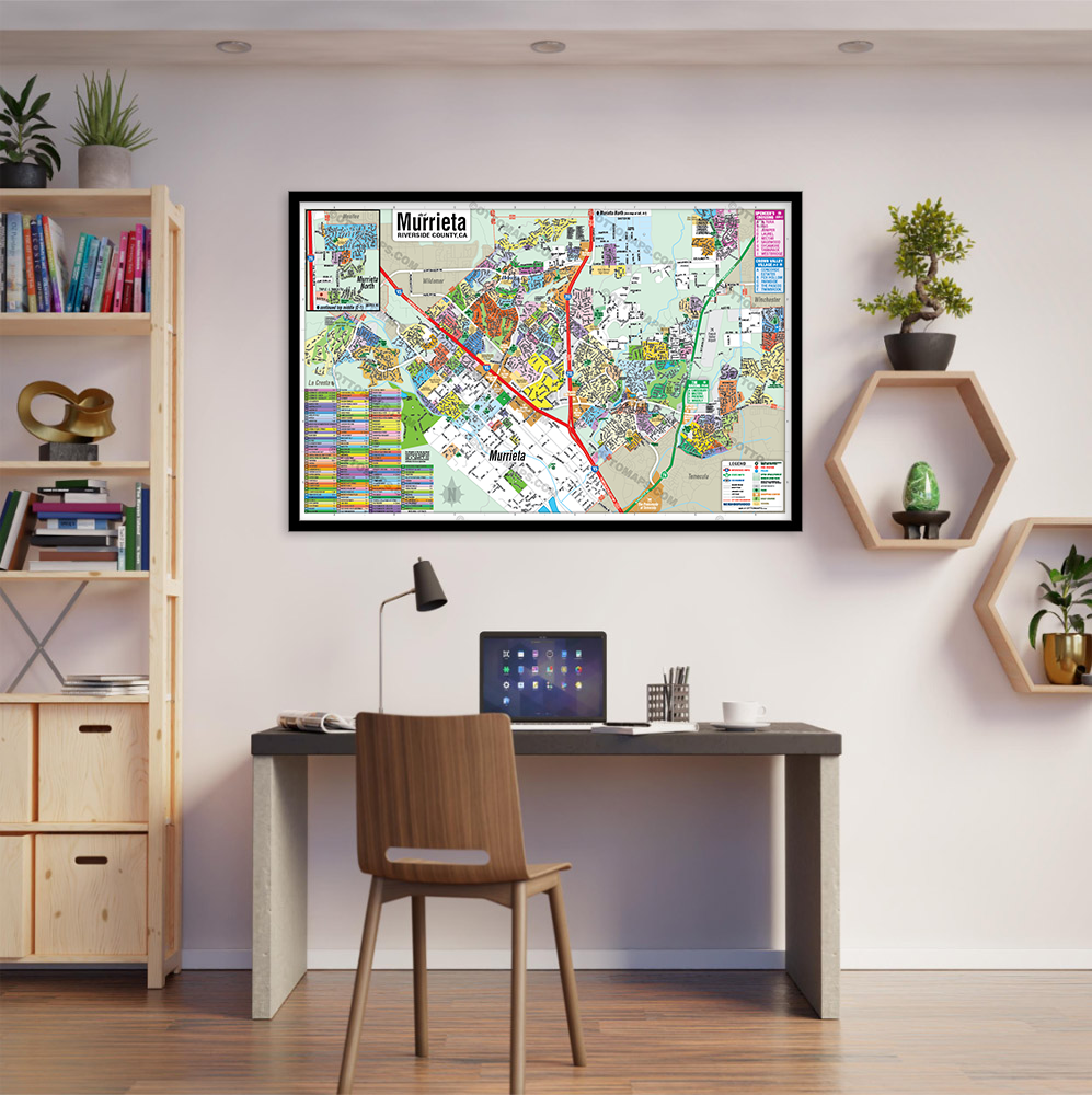 Murrieta Map, Riverside County, CA - POSTER PRINTS