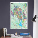 Napa Map with Neighborhoods, Napa County, CA - POSTER PRINTS