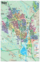 Napa Map with Neighborhoods, Napa County, CA - POSTER PRINTS