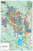 Napa Map with Neighborhoods, Napa County, CA - FILES - PDF and Adobe Illustrator - with box