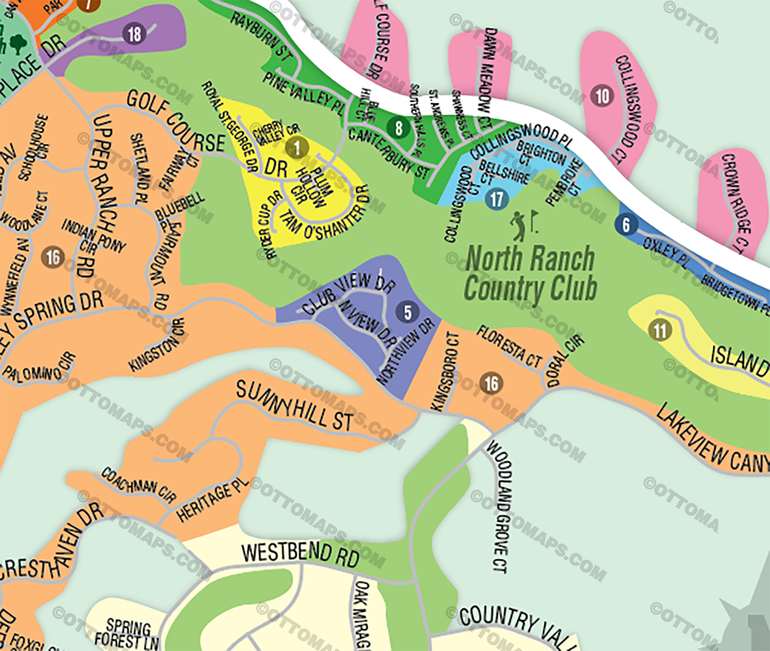 North Ranch Map - Thousand Oaks - Ventura County, CA - FILES - PDF and Adobe Illustrator