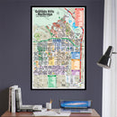 Northridge and Granada Hills Map, Los Angeles County, CA - POSTER PRINTS - with frame