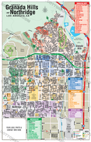 Northridge and Granada Hills Map, Los Angeles County, CA - FILES - PDF and Adobe Illustrator - with box