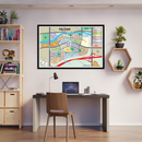 Oak Creek Map, Irvine, Orange County, CA - POSTER PRINTS - with frame