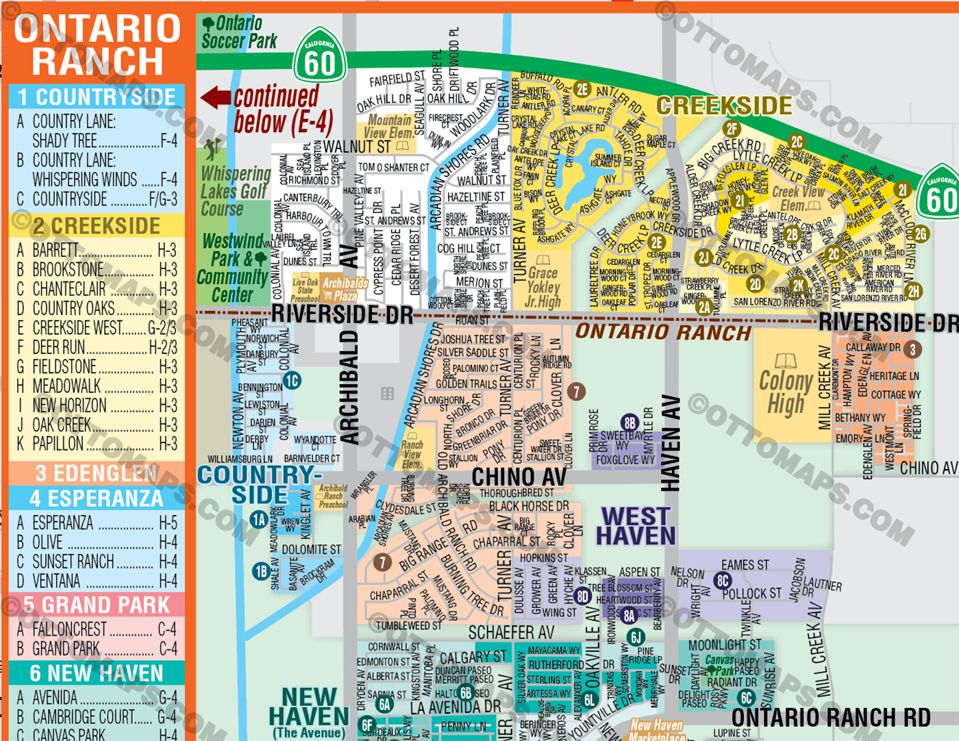 Ontario Map, San Bernardino County, CA - FILES - PDF and AI Files, editable, vector, royalty free