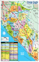 Orange County Zip Code Map - Cities colorized - FILES - PDF and AI Files, editable, vector, royalty free