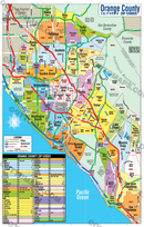 Orange County Zip Code Map - Cities colorized - POSTER PRINTS
