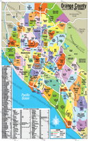 Orange County Zip Code Map - FILES - PDF and AI Files, editable, vector, royalty free