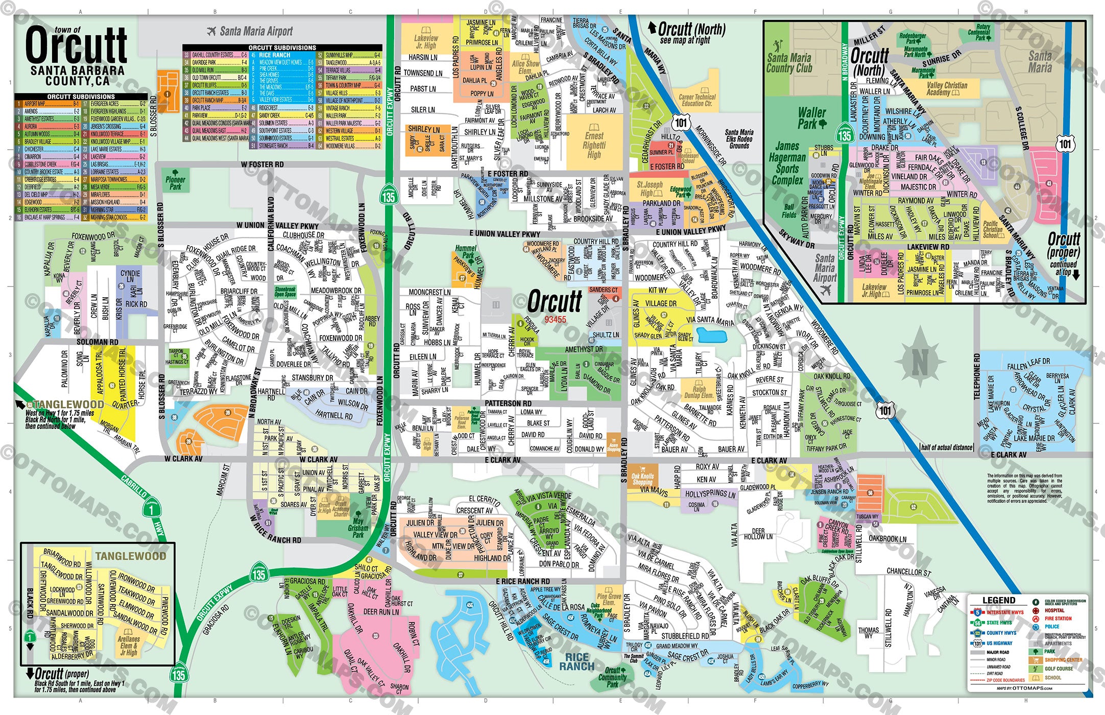 Orcutt Map - PDF, editable, royalty free