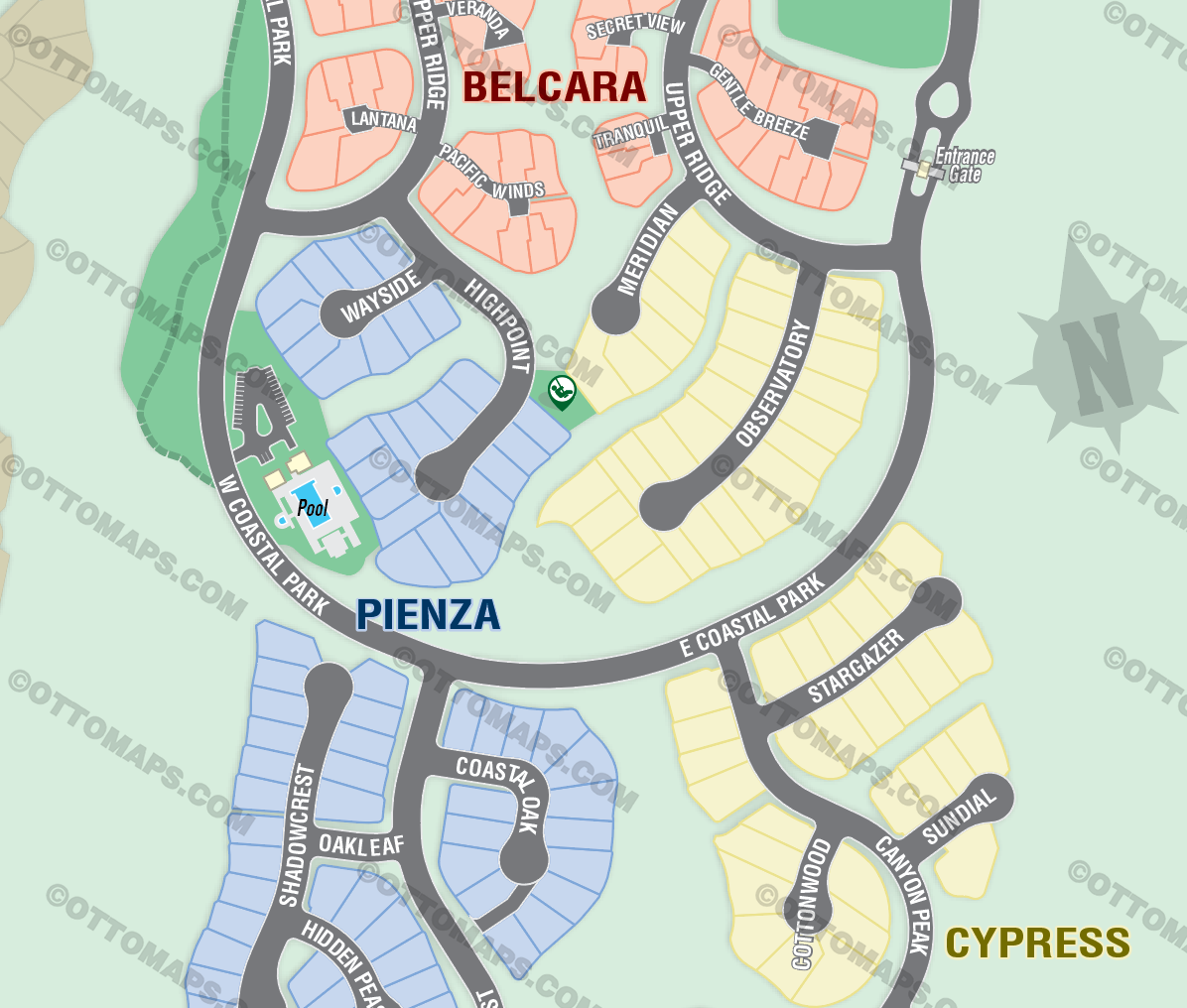 Pacific Ridge Map, Newport Beach, CA - FILES - PDF and Adobe Illustrator - zoom