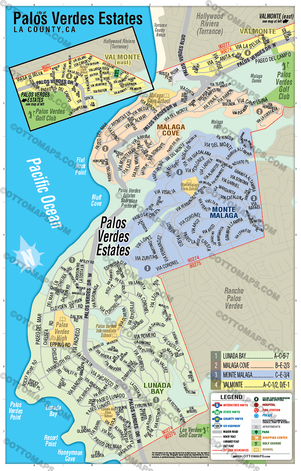 Palos Verdes Estates, Los Angeles County, CA - POSTER PRINTS