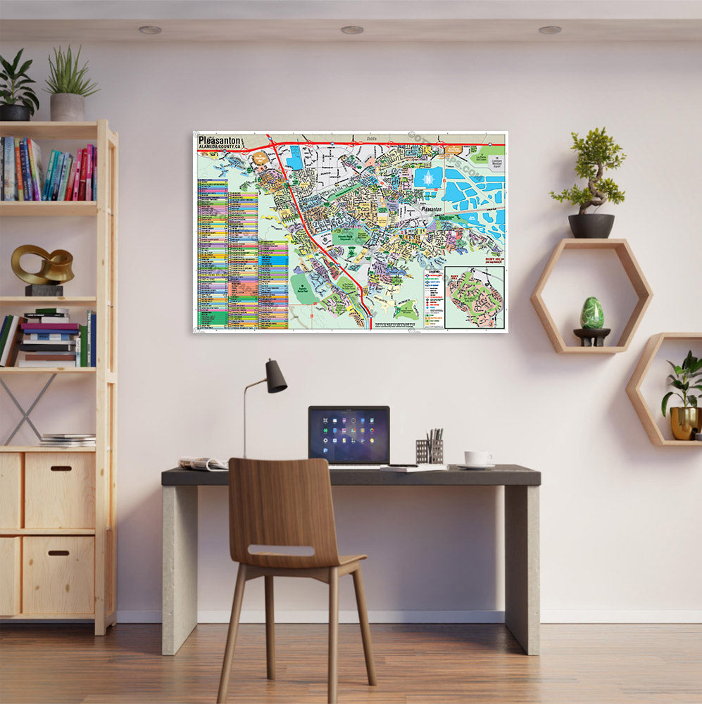 Pleasanton Map, Alameda County, CA - POSTER PRINTS