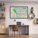 Portland, OR Map - POSTER PRINTS - with frame