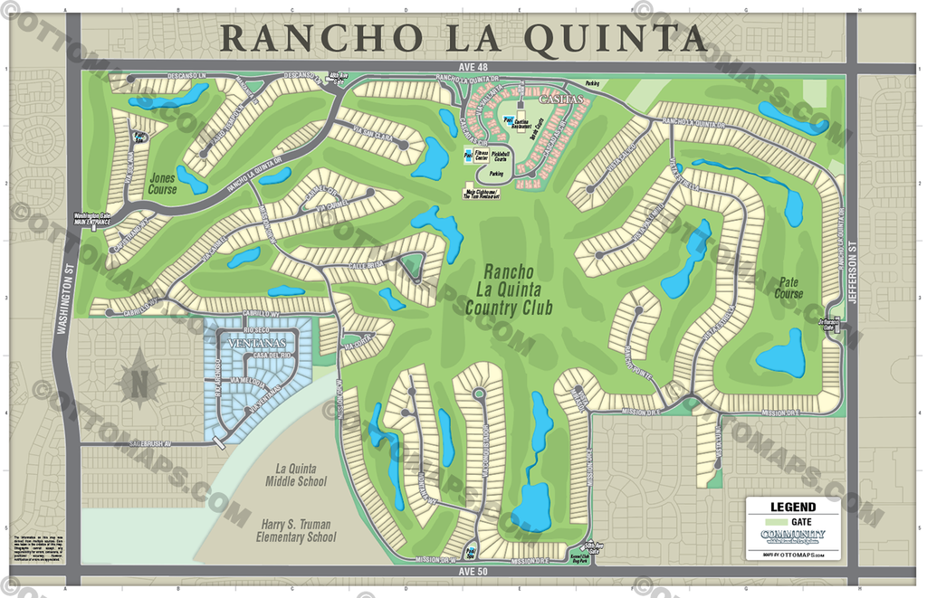 Rancho La Quinta Map, Riverside County, CA - POSTER PRINTS – Otto Maps