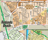 Redondo Beach Map, LA County - FILES - PDF and AI, editable, layered, vector, royalty free