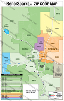 Reno Sparks Zip Code Map FILES - PDF and AI, layered, editable, vector, royalty free