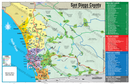 San Diego County Golf Map - FILES - PDF and AI, editable, layered, vector, royalty free WITH BOX