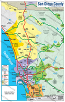 San Diego County Map - COASTAL (no Zip Codes) - FILES - PDF and AI, editable, layered, vector, royalty free