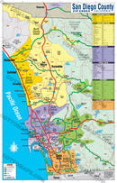 San Diego County Zip Code Map - COASTAL (Regions colorized) POSTER PRINTS